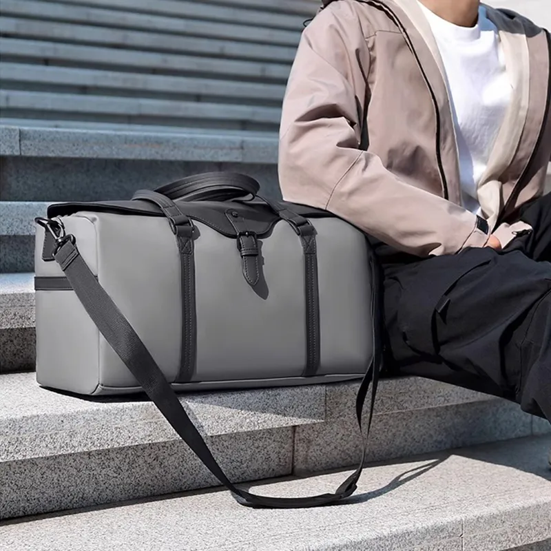 Old Man's Head Synthetic Leather Travel Bag Unisex Black/Gray-11