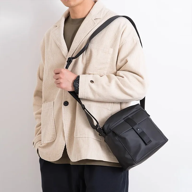 Old Man's Head Synthetic Leather Shoulder Bag, Crossbody Bag Regular Men's Black-3