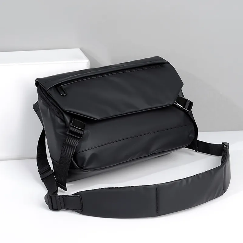 Old Man's Head Fabric Crossbody Bag, Shoulder Bag Men's Black-5
