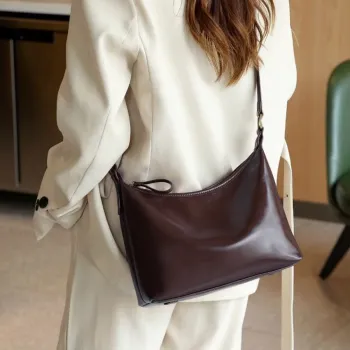 Old Man's Head Cow Leather Shoulder Bag Women's Multicolor