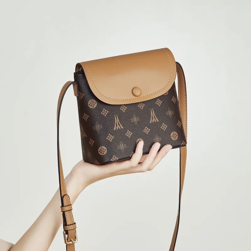 Old Man's Head Synthetic Leather Shoulder Bag Crossbody Bag Regular Women's Coffee-6