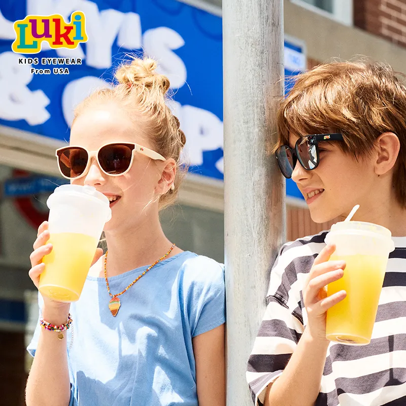 LUKI TR/Memory Plastic TPEE Thermoplastic Polyester Elastomer Oval Sunglasses Kids'-9