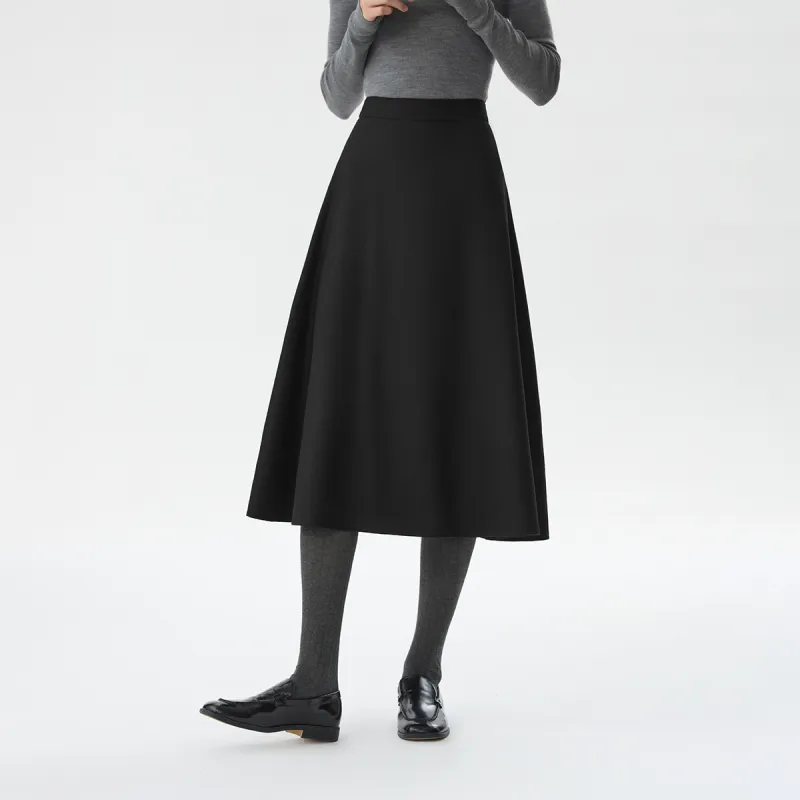 FANSILANEN Elegance Commute Thickened A Line Casual Long Skirt Women's-2