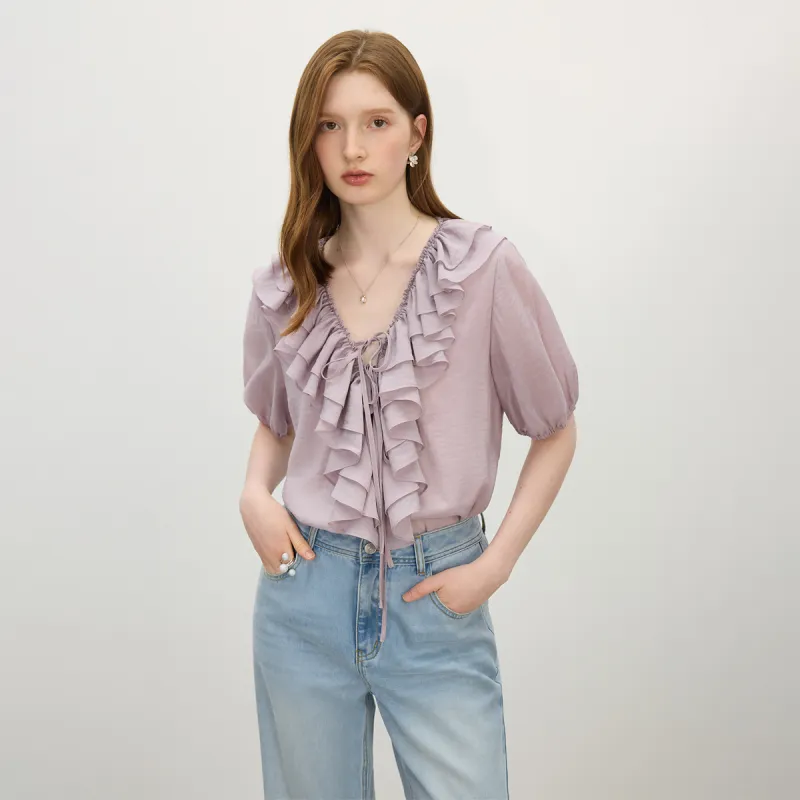 FANSILANEN Shirts Women's Soft Matte Purple-6