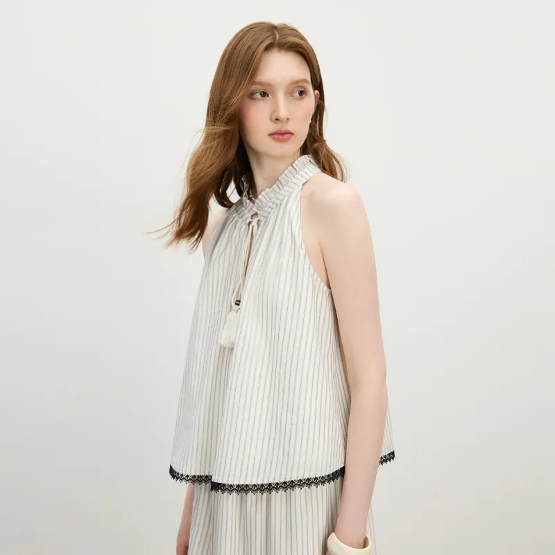 FANSILANEN Camisoles Women's Blue Gray Stripes-4
