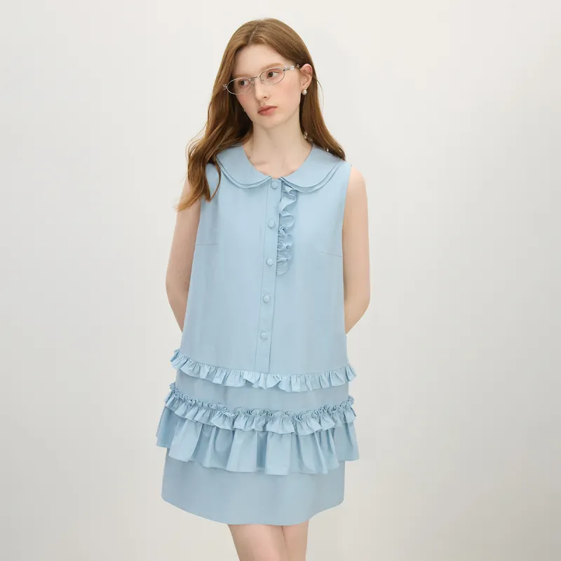 FANSILANEN Sleeveless Dresses Women's Blue-5