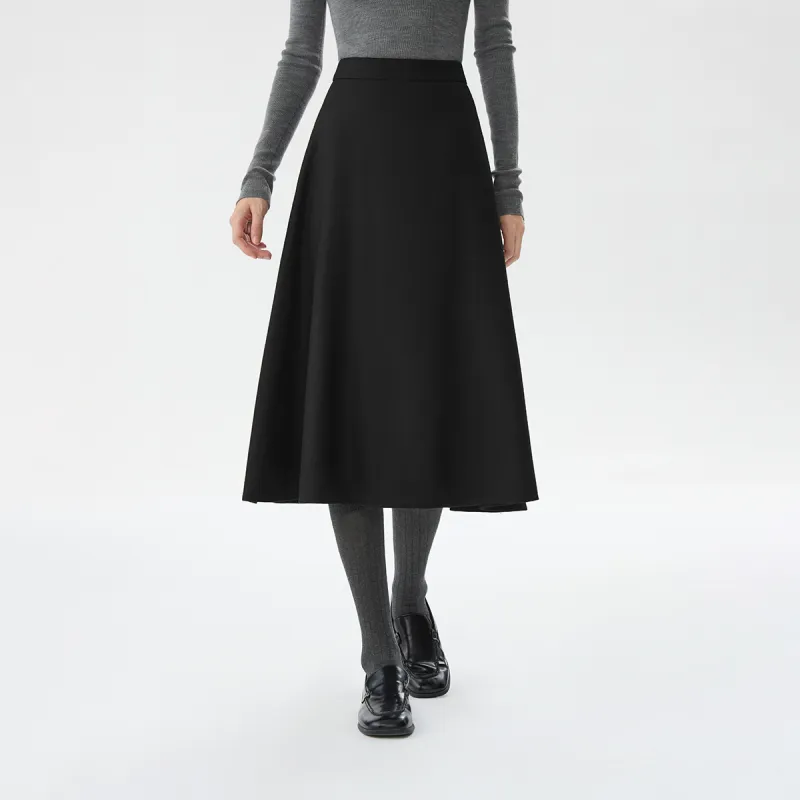 FANSILANEN Elegance Commute Thickened A Line Casual Long Skirt Women's-1