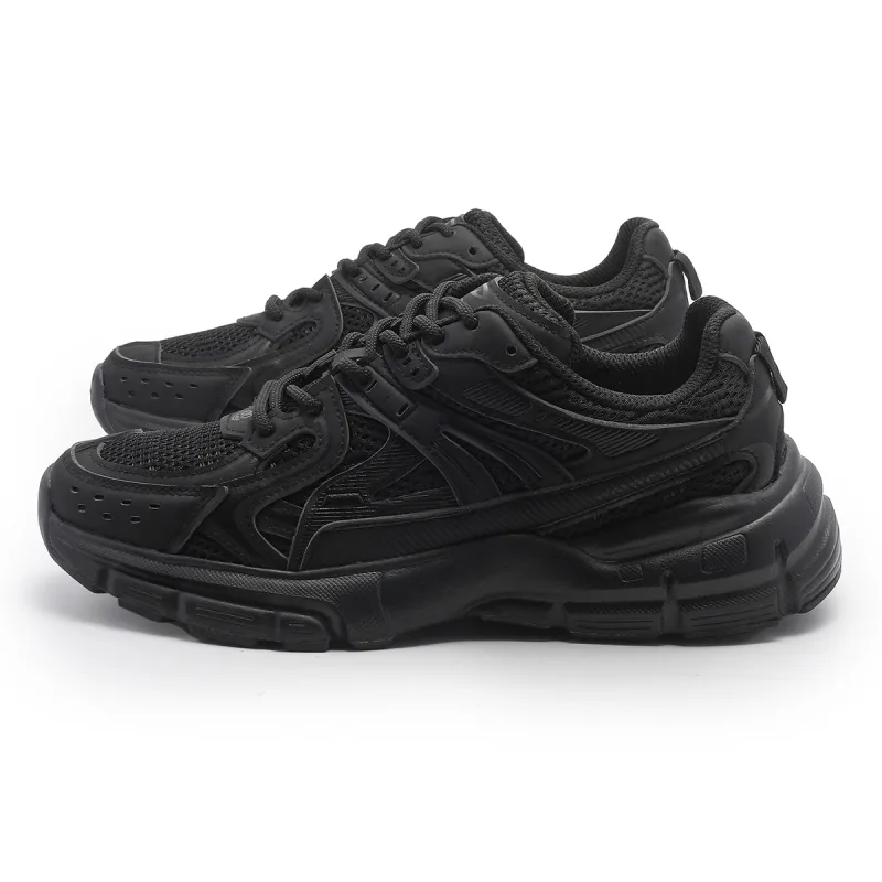 DEERWAY Shock Absorbers With Slip Resistant And Abrasion Resistant Properties Low Top Casual Shoes Men's Black-2