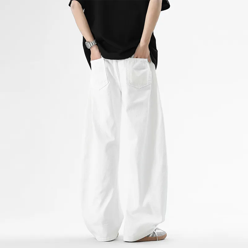 MIIOW Trend Party Series Jeans Unisex White-3