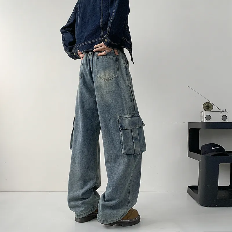 MIIOW Trend Party Series Jeans Unisex Vintage Blue-2