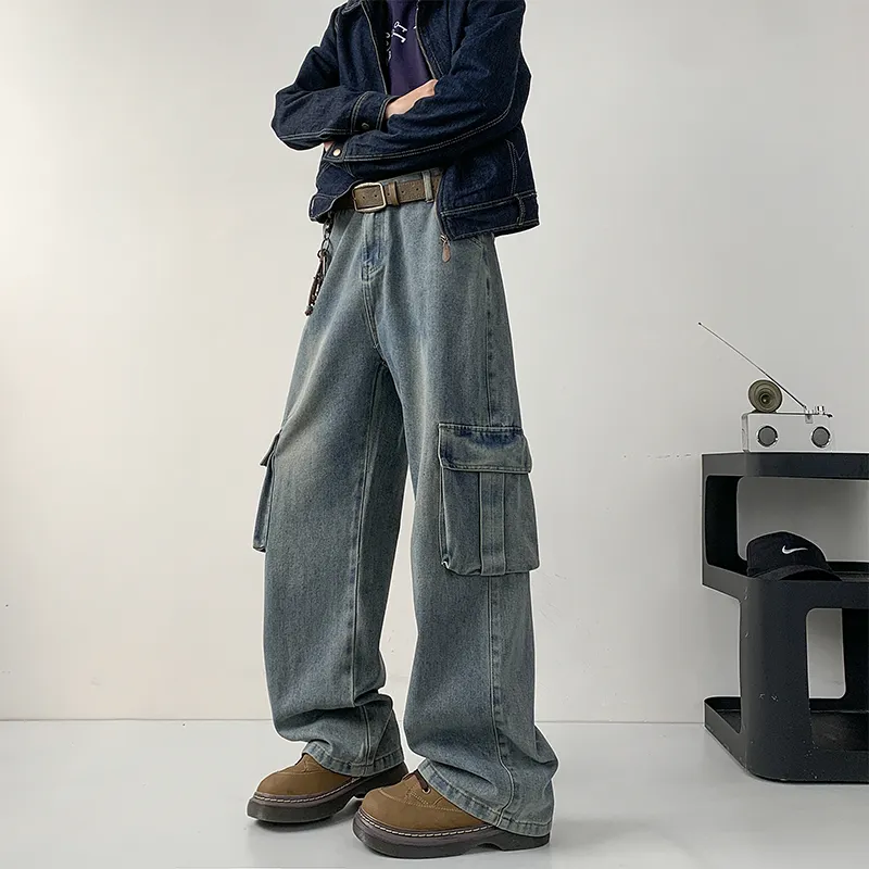 MIIOW Trend Party Series Jeans Unisex Vintage Blue-1
