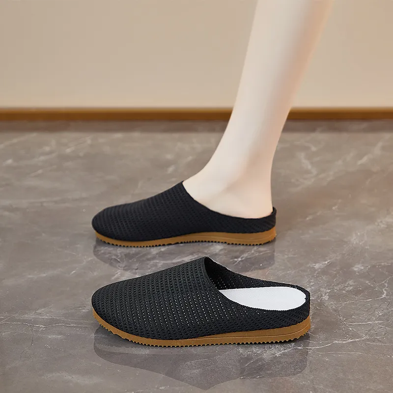 AJPAP Rubber Sole Woven Closed Toe Slippers Women's-2