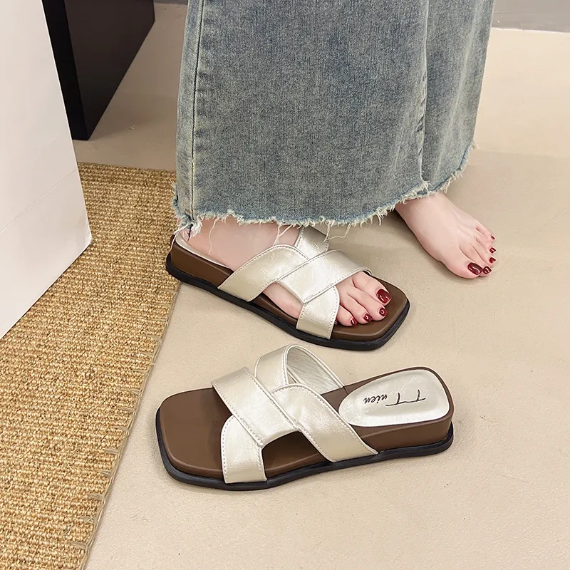 AJPAP Rubber Sole Woven Slide Slippers Women's-8