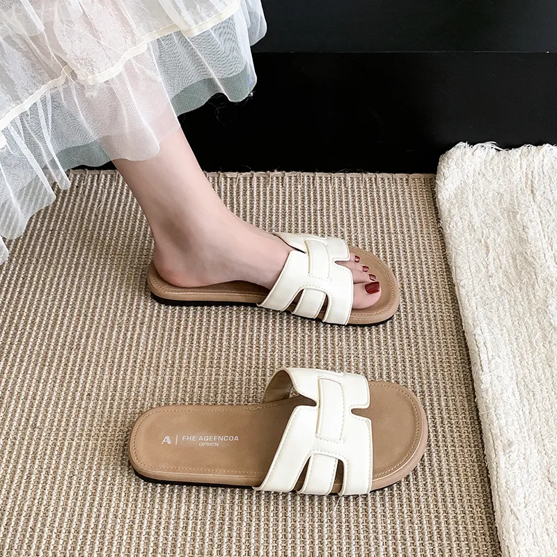 AJPAP Rubber Sole Slip Resistant Odor Resistant Abrasion Resistant Slide Slippers Women's-15