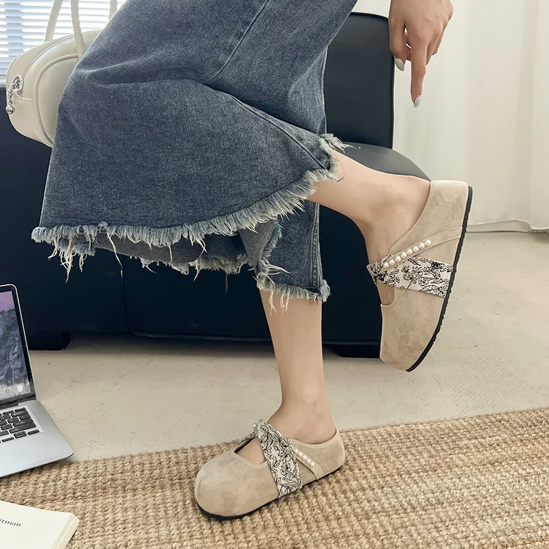 AJPAP Rubber Sole Abrasion Resistant Slip Resistant Closed Toe Slippers Women's-13