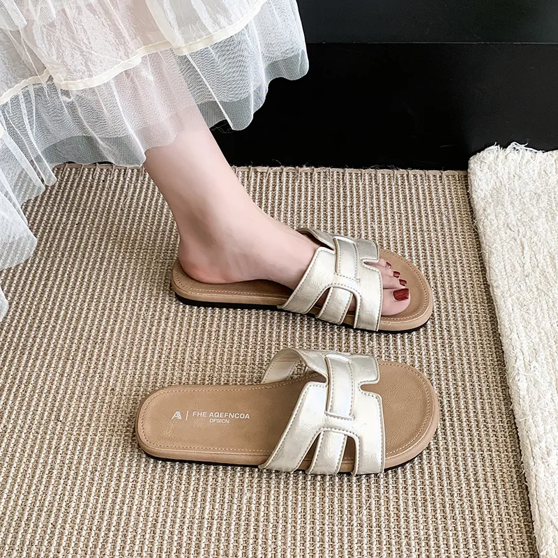 AJPAP Rubber Sole Slip Resistant Odor Resistant Abrasion Resistant Slide Slippers Women's-7