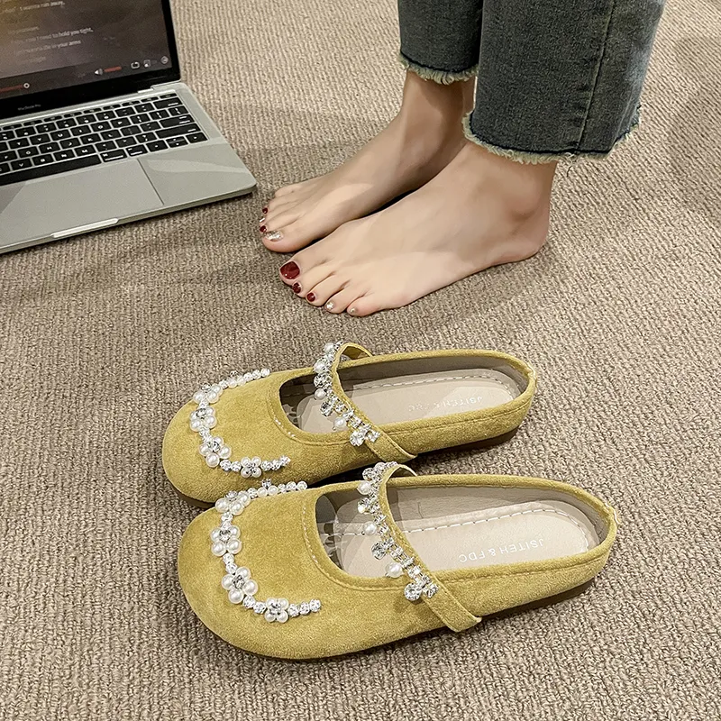 AJPAP Odor Resistant Abrasion Resistant Slip Resistant Closed Toe Slippers Women's-9