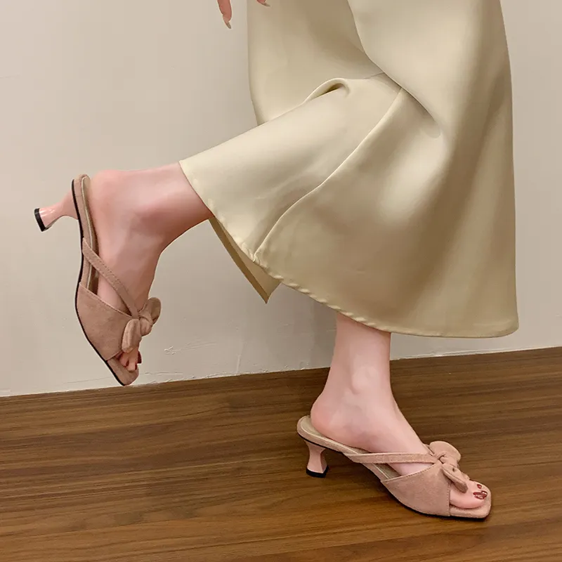 AJPAP Leather Patchwork Slide Slippers Women's-15