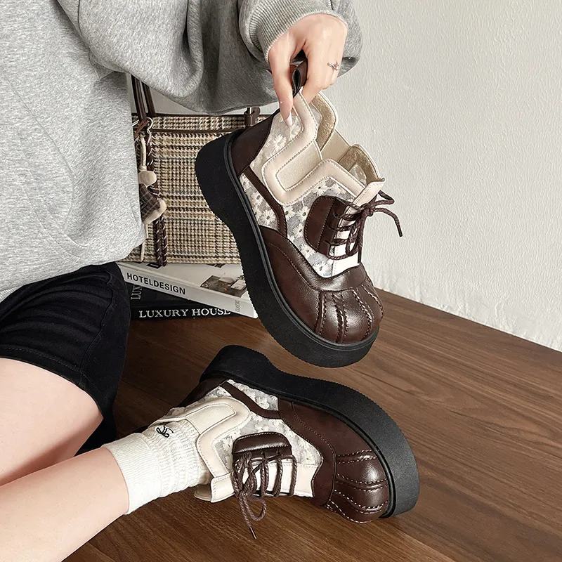 AJPAP Ankle Boots Women's Ecru Brown-6