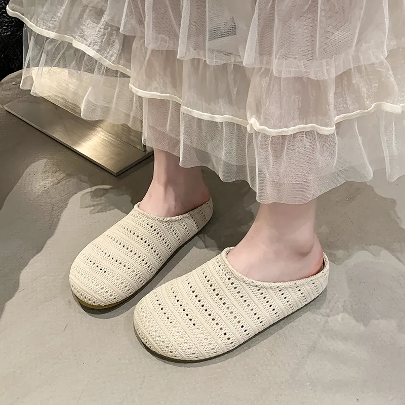 AJPAP Rubber Sole Slip Resistant Closed Toe Slippers Women's-4
