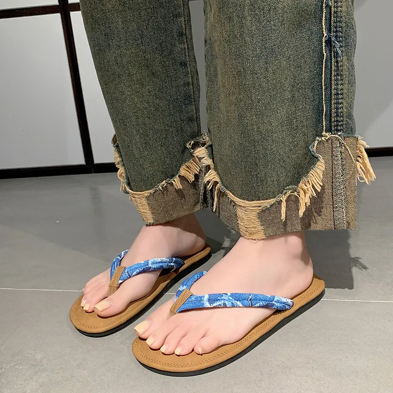AJPAP Rubber Sole Embroidery Odor Resistant, Slip Resistant, Quick Dry Flip Flops Women's-7