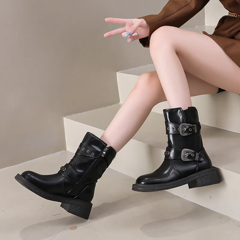 AJPAP Ankle Boots Women's Black/Brown-2