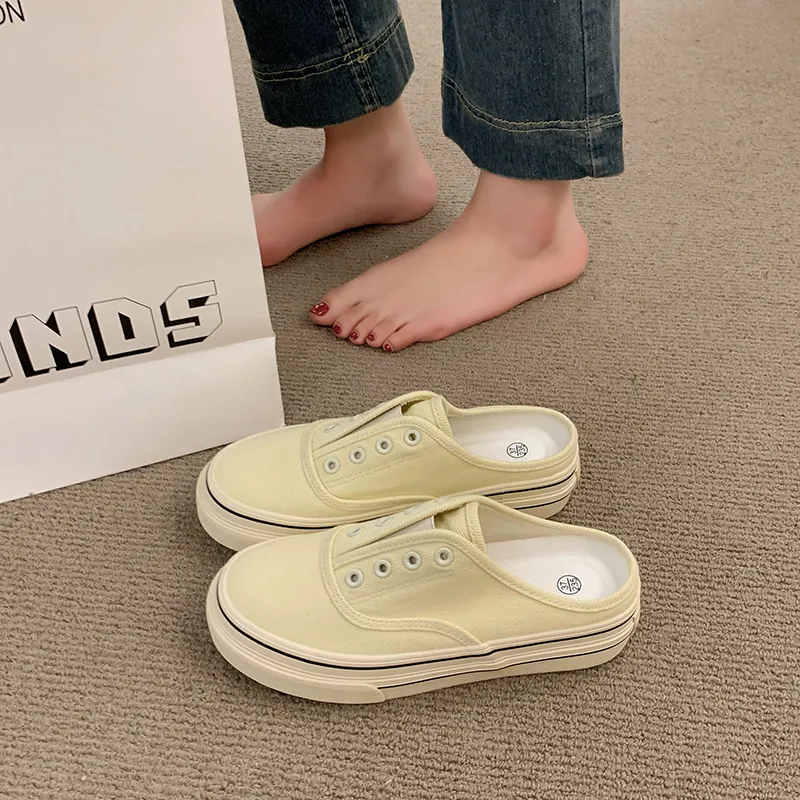 AJPAP Rubber Sole Cut Out Closed Toe Slippers Women's-7