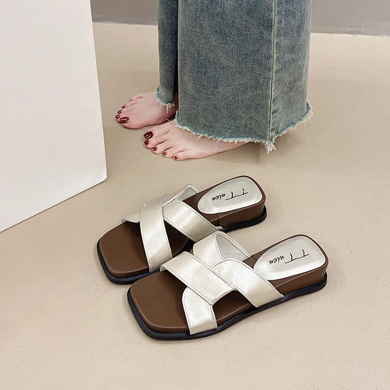 AJPAP Rubber Sole Woven Slide Slippers Women's-9