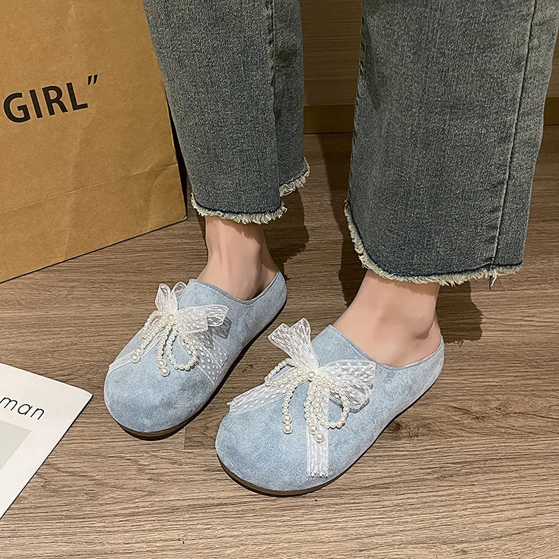 AJPAP Quiet Odor Resistant Abrasion Resistant Wrap toe Slippers Women's-7
