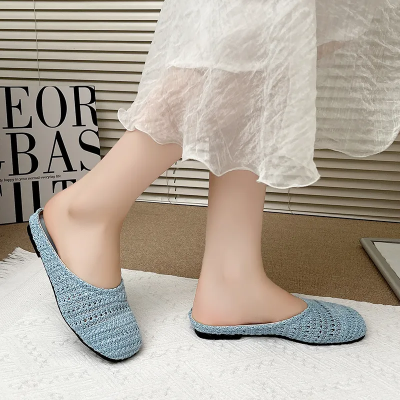 AJPAP Rubber Sole Woven Closed Toe Slippers Women's-19