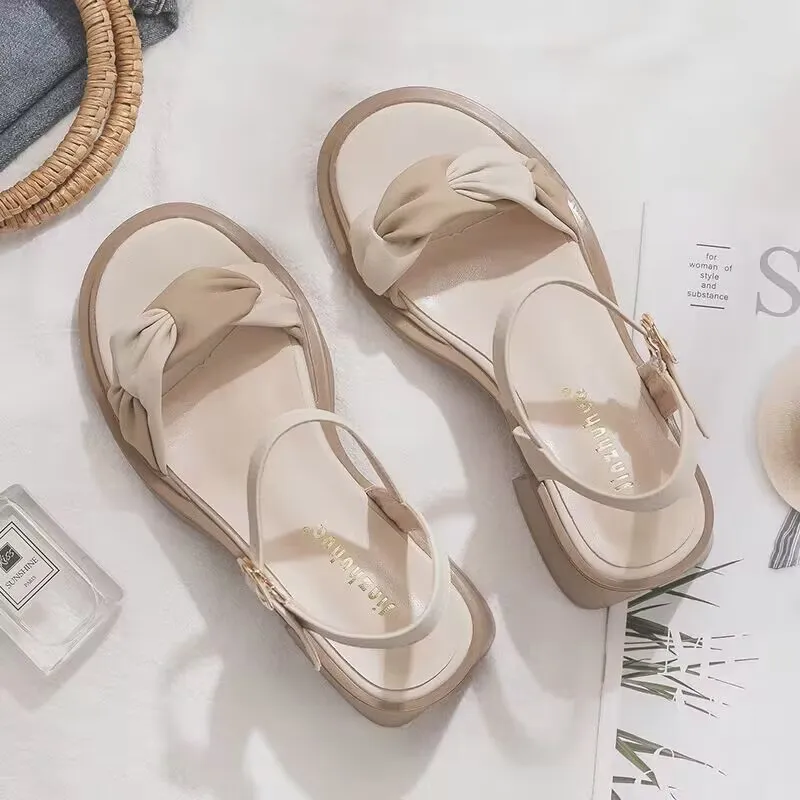 AJPAP One Strap Sandals Women's Apricot-4