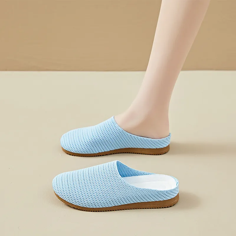 AJPAP Rubber Sole Woven Closed Toe Slippers Women's-20