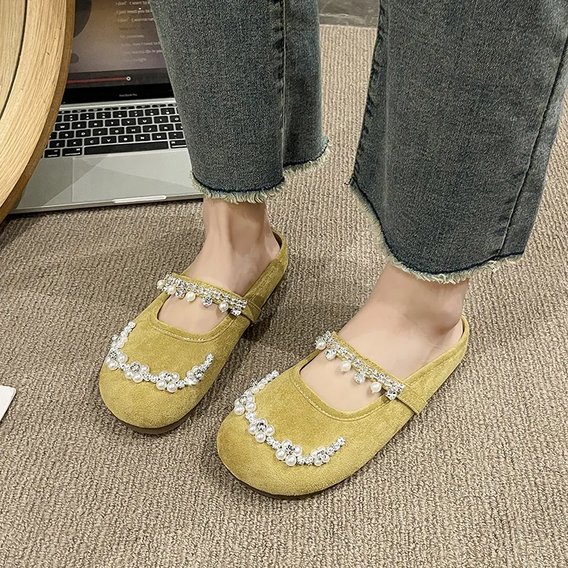 AJPAP Odor Resistant Abrasion Resistant Slip Resistant Closed Toe Slippers Women's-7