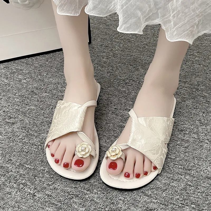 AJPAP Rubber Sole Quiet Abrasion Resistant Slip Resistant Flip Flops Women's-8