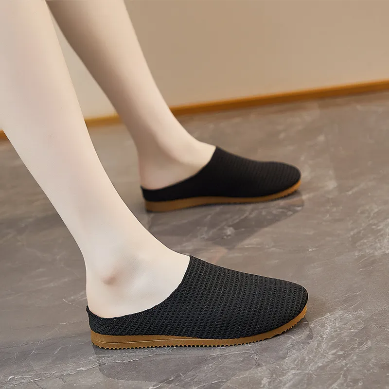 AJPAP Rubber Sole Woven Closed Toe Slippers Women's-4