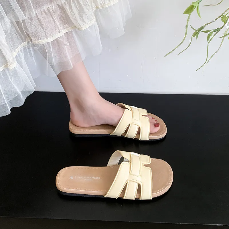 AJPAP Rubber Sole Slip Resistant Odor Resistant Abrasion Resistant Slide Slippers Women's-10