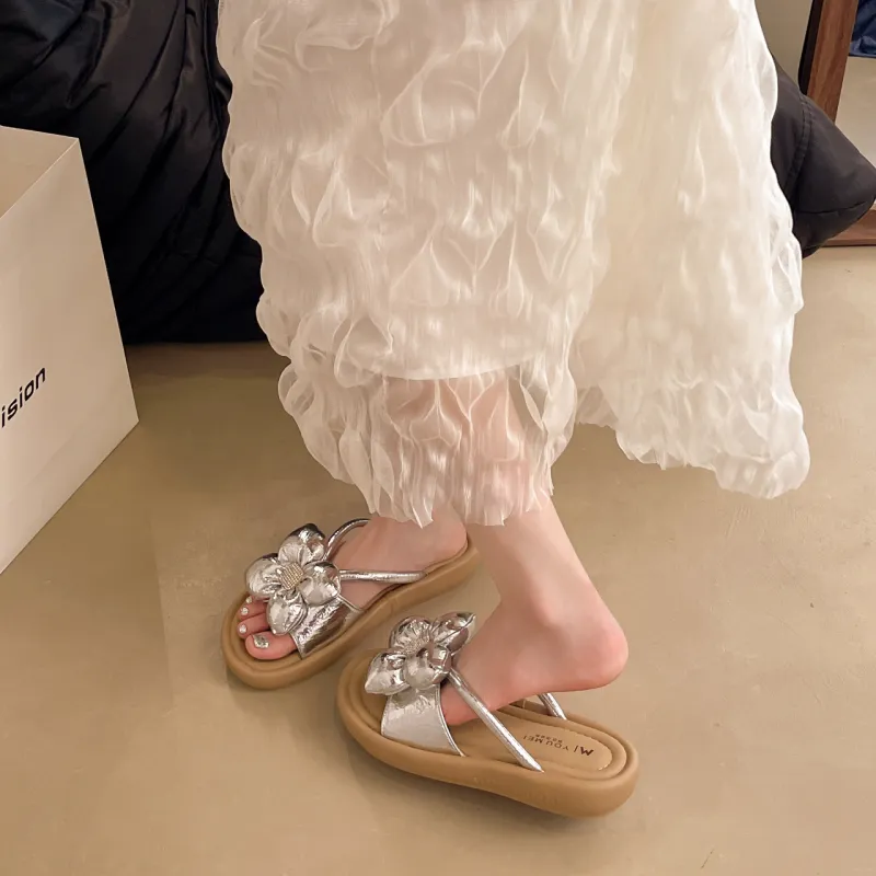 AJPAP Rubber Sole Rhinestone Slide Slippers Women's-8