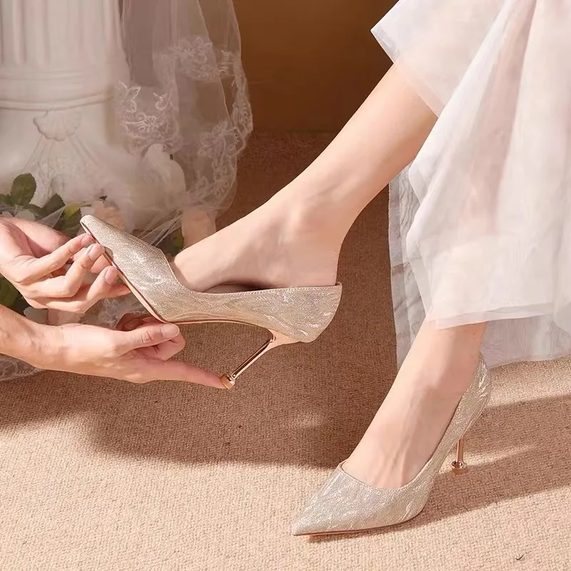 AJPAP High Heels Women's Champagne-4
