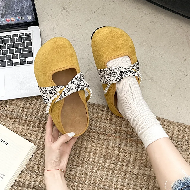AJPAP Rubber Sole Abrasion Resistant Slip Resistant Closed Toe Slippers Women's-11