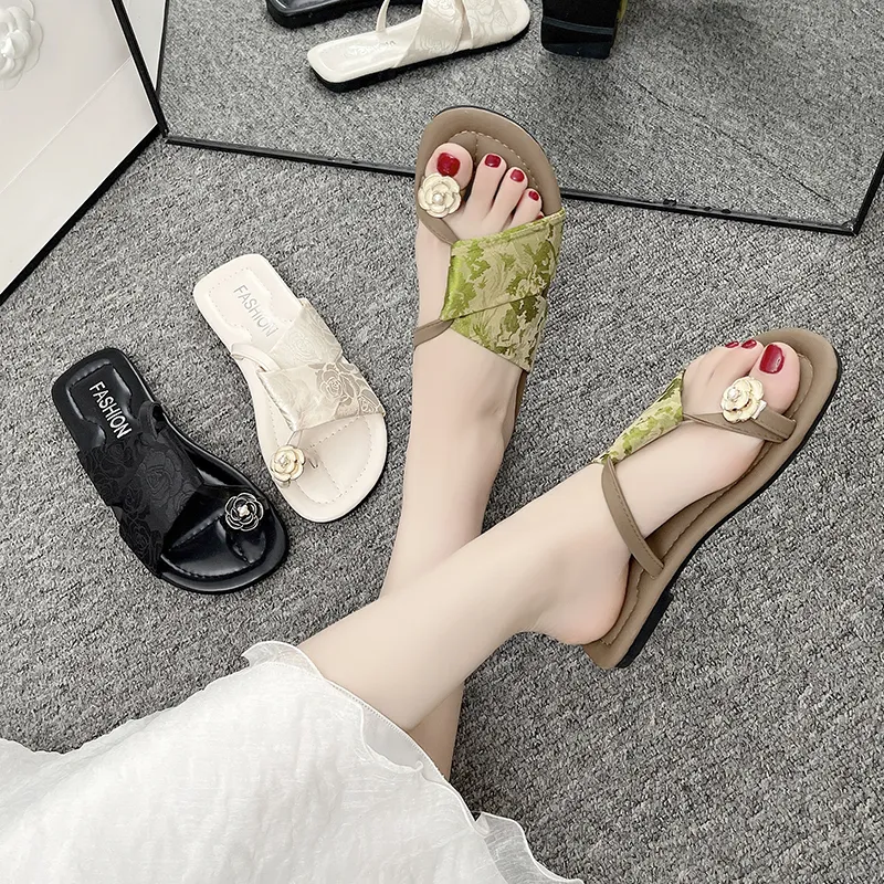 AJPAP Rubber Sole Quiet Abrasion Resistant Slip Resistant Flip Flops Women's-15