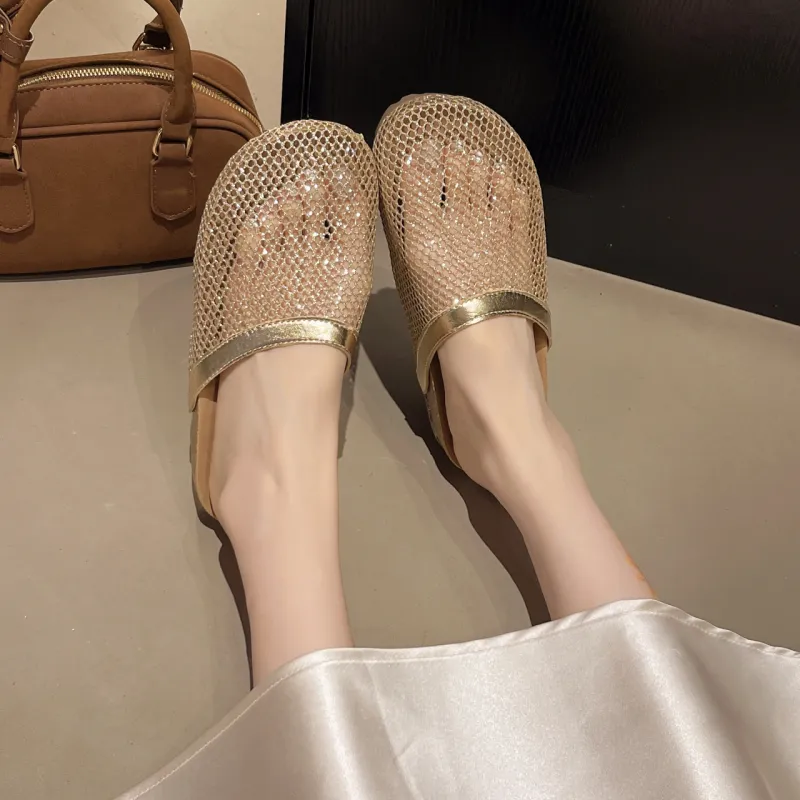 AJPAP Rubber Sole Cut Out Abrasion Resistant Closed Toe Slippers Women's-10