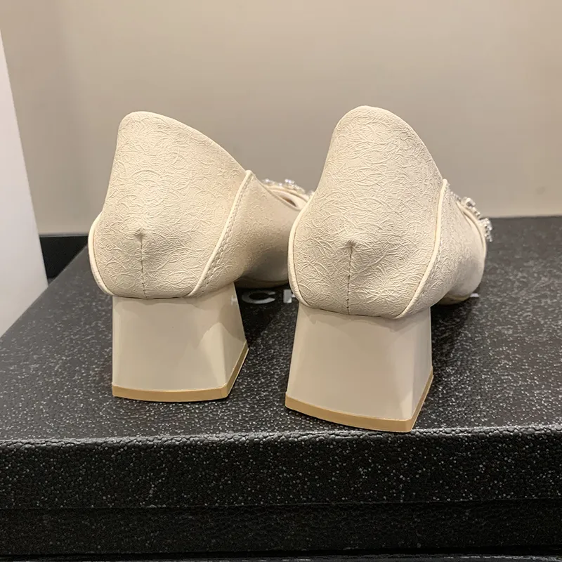 AJPAP Casual Single Shoes Women's Apricot-2