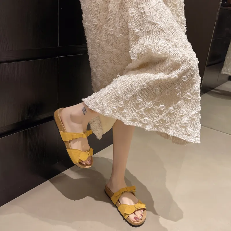 AJPAP Stitching Cut Out Woven Slip Resistant Odor Resistant Abrasion Resistant Slide Slippers Women's-8