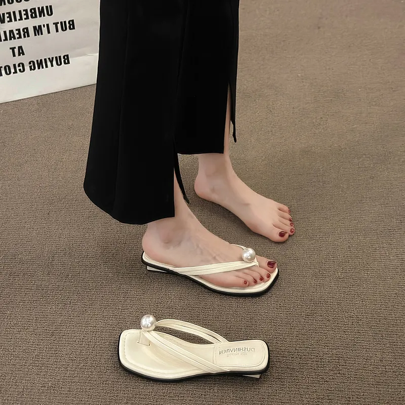 AJPAP Rubber Sole Abrasion Resistant Slip Resistant Flip Flops Women's-10