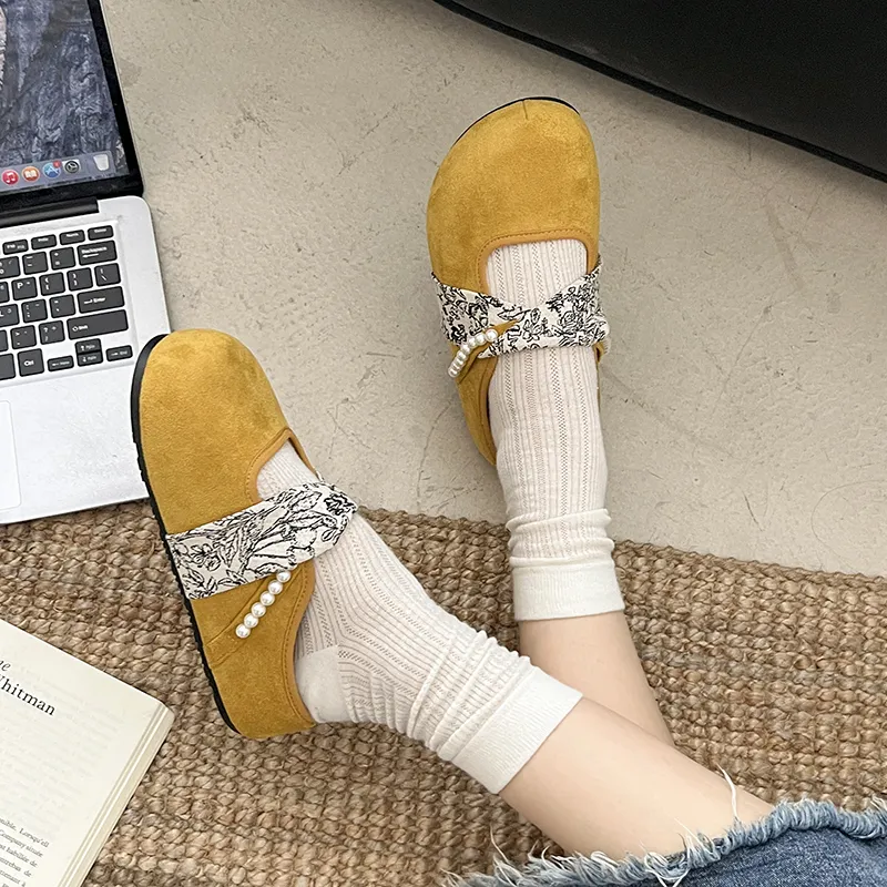 AJPAP Rubber Sole Abrasion Resistant Slip Resistant Closed Toe Slippers Women's-10