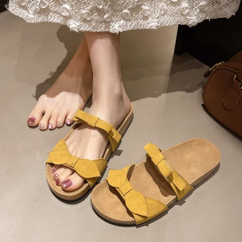 AJPAP Stitching Cut Out Woven Slip Resistant Odor Resistant Abrasion Resistant Slide Slippers Women's-6