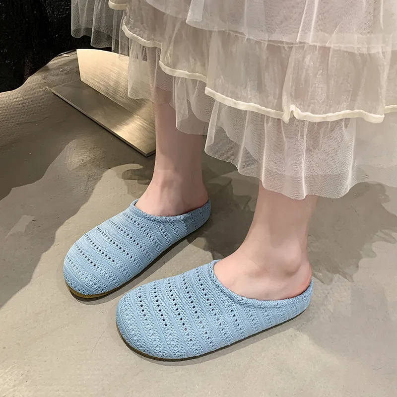 AJPAP Rubber Sole Slip Resistant Closed Toe Slippers Women's-10