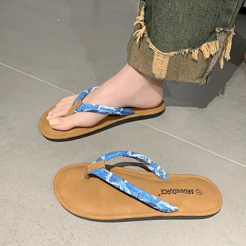 AJPAP Rubber Sole Embroidery Odor Resistant, Slip Resistant, Quick Dry Flip Flops Women's-8