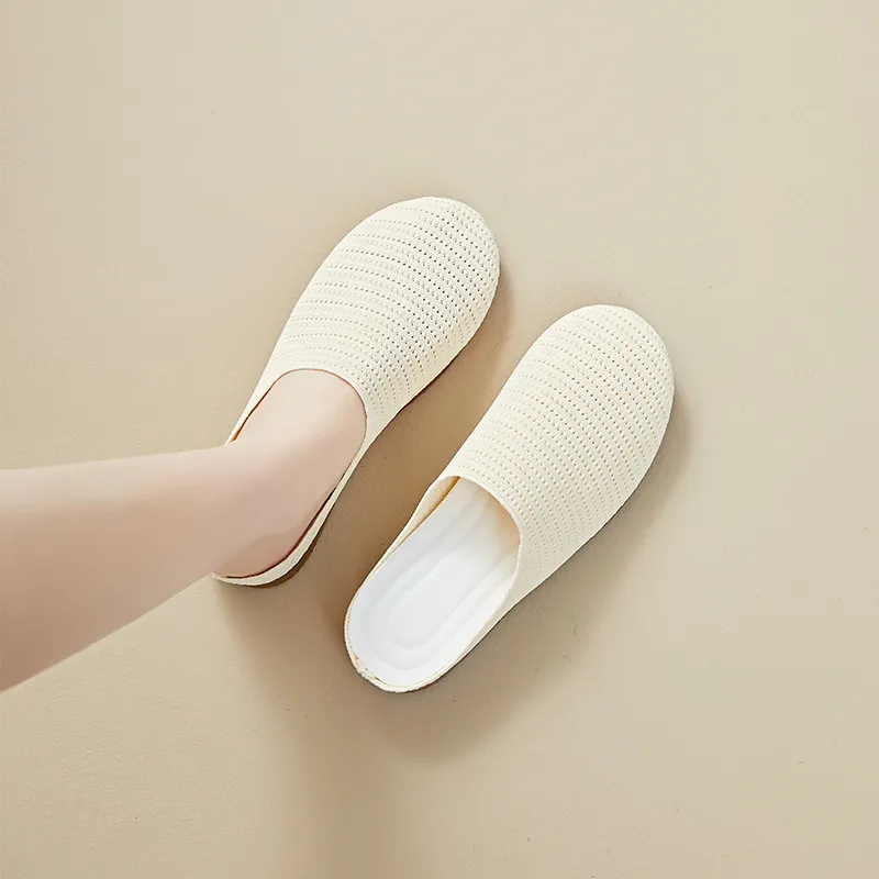 AJPAP Rubber Sole Woven Closed Toe Slippers Women's-11