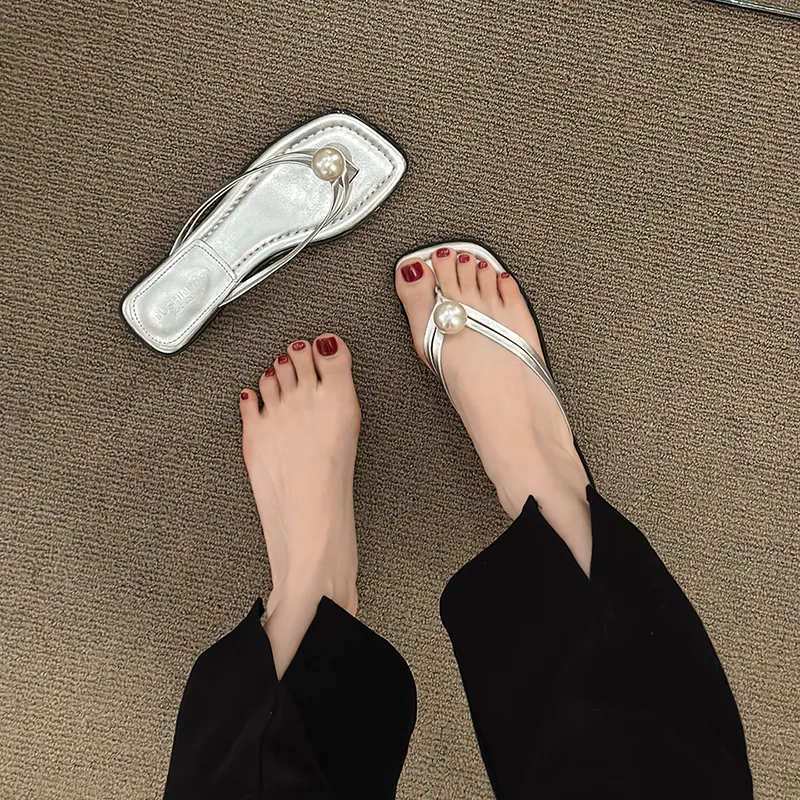 AJPAP Rubber Sole Abrasion Resistant Slip Resistant Flip Flops Women's-16
